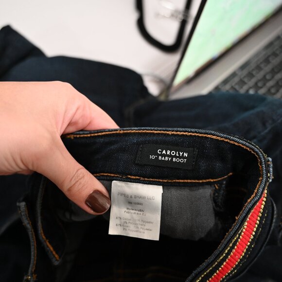 Veronica Beard Size 27 Carolyn 10" Baby Boot Belted Dark Wash Jean - Picture 11 of 11